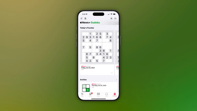 iOS 18.2 beta: w Apple News+ pojawiają się nowe codzienne gry sudoku